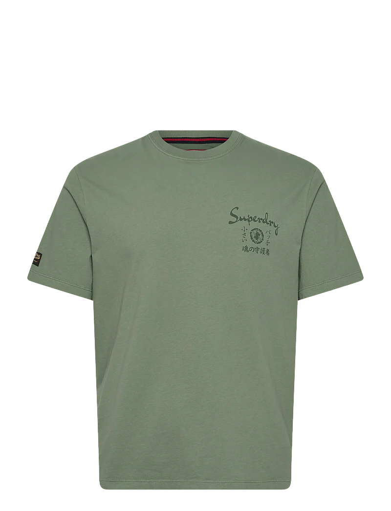 Superdry Tokyo Narrative Loose Tee - Lily Pad Green - Image 6