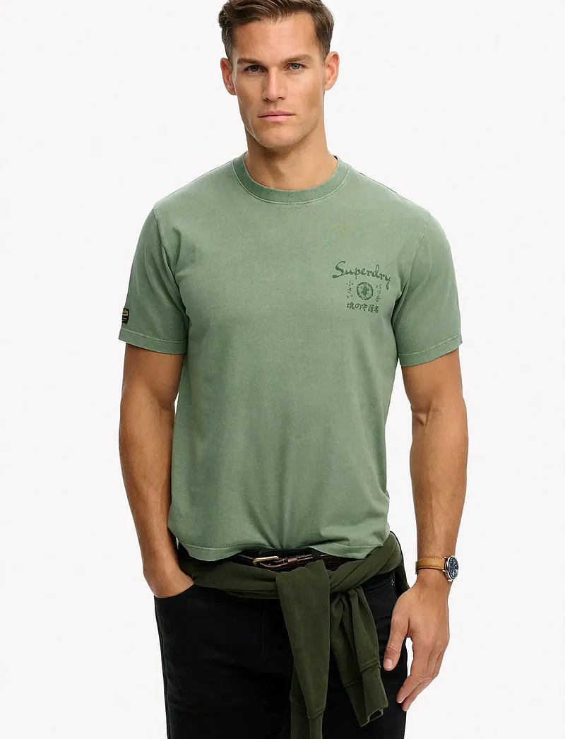 Superdry Tokyo Narrative Loose Tee - Lily Pad Green - Image 2
