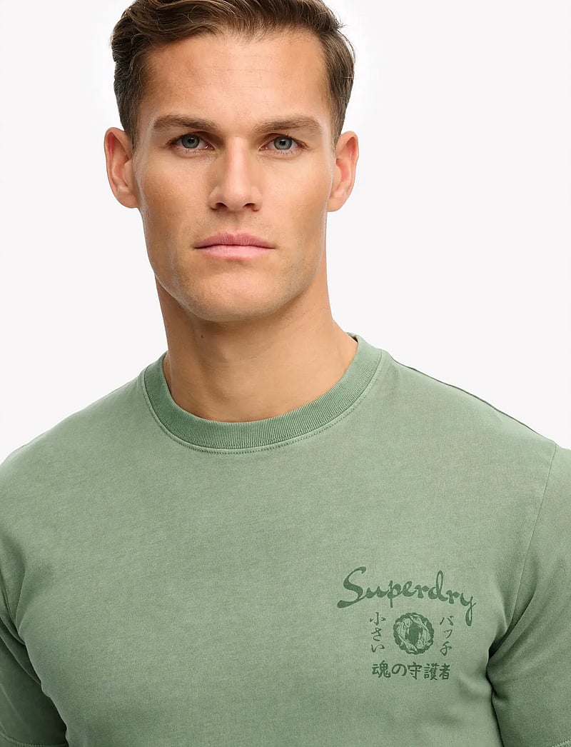 Superdry Tokyo Narrative Loose Tee - Lily Pad Green - Image 4