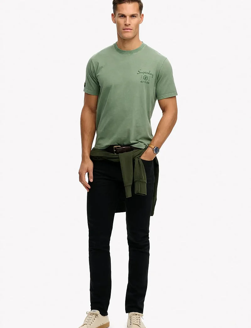 Superdry Tokyo Narrative Loose Tee - Lily Pad Green - Image 5