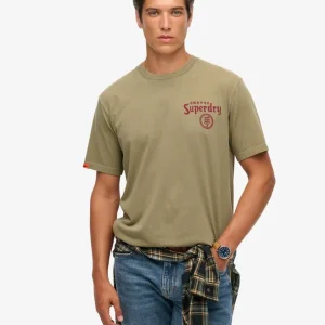 Superdry Tokyo Narrative Loose Tee - Light Khaki Green